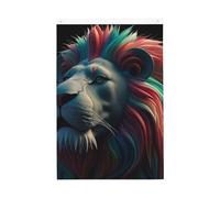 Drapeau de jardin abstrait 3D Art Lion bienvenue 61 x 91 cm Pas de décoloration Double face Maison Yard Drapeaux Extérieur Bannière Décor pour Cour, Porche Pelouse