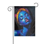 Drapeau de jardin abstrait bleu africain 30 x 45 cm vertical double face ferme vacances décorations extérieures drapeau cour drapeau