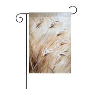 Drapeau de jardin abstrait de grandes herbes marron et blanc, 30 x 45 cm, vertical, double face, ferme, vacances, décorations extérieures, drapeau de cour