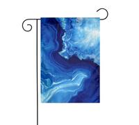 Drapeau de jardin abstrait en marbre bleu foncé 30 x 45 cm vertical double face ferme vacances décorations extérieures drapeau de cour