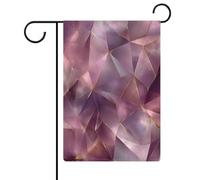 Drapeau de jardin abstrait géométrique violet métallisé en toile de jute double face 30,5 x 45,7 cm