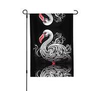 Drapeau de jardin abstrait imprimé double face flamant rose (71,1 x 101,6 cm), drapeau de bienvenue pour les vacances saisonnières, décoration extérieure