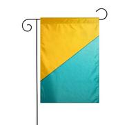 Drapeau de jardin abstrait minimaliste bleu sarcelle et jaune 30 x 45 cm vertical double face ferme vacances décorations extérieures drapeau de cour