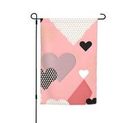 Drapeau de jardin abstrait motif graphique d'amour 30,5 x 45,7 cm. Décoration extérieure lumineuse double face apporte un peu de plaisir à votre jardin.