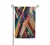 Drapeau de jardin abstrait rayé coloré 30,5 x 45,7 cm double face printemps été décoratif bannière drapeau de cour petit drapeau saisonnier vacances décoration extérieure