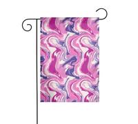 Drapeau de jardin abstrait rose et violet motif marbré 30 x 45 cm vertical double face ferme vacances décorations extérieures drapeau de cour