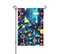 Drapeau de jardin abstrait scientifique chimie d'automne double face, décoration saisonnière durable pour décoration de porche