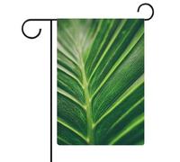 Drapeau de jardin abstrait texture feuille verte saisonnière toile de jute double face maison cour drapeaux extérieurs 30,5 x 45,7 cm