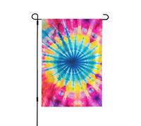 Drapeau de jardin abstrait Tie Dye Art - 70 x 102 cm - Double face - En polyester résistant aux intempéries - Pour pelouse, terrasse, balcon, arrière-cour, décoration d'intérieur