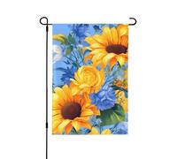 Drapeau de jardin abstrait tournesols d'été 70 x 102 cm, double face, en polyester résistant aux intempéries pour pelouse, terrasse, balcon, arrière-cour, décoration d'intérieur