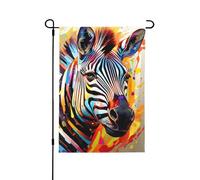 Drapeau de jardin abstrait zèbre double face, décoration saisonnière durable pour décoration de porche