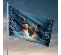 Drapeau de jardin Accessoires Bonhommes de neige au pays des merveilles d'hiver avec lanterne Art Décoration de chambre à coucher (152 x 244 cm)