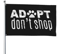 Drapeau De Jardin Adoptez, N'Achetez Pas ! Refuge Pour Animaux Durable Bannière Amusant Drapeau De Bienvenue Pour Fête Ferme Extérieure 3X5 Ft