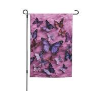Drapeau de jardin « All Butterflies Are On Purple Background » - 30,5 x 45,7 cm - Double face - Drapeau de bienvenue vertical - Drapeau de bienvenue - Décoration extérieure