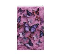 Drapeau de jardin « All Butterflies Are On Purple Background » de 0,9 x 1,5 m - Double face - Ne se décolore pas - Drapeau de jardin avec bannière extérieure en laiton - Décoration pour cour, porche