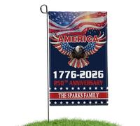 Drapeau de jardin américain 250 ans | 150 x 90 cm Drapeau patriotique, 1776-2026 USA 250 ans Bannière - Pour vétérans Histoire Amateurs Événements Communautaires Jour de l'Indépendance Jour Memorial