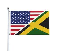 Drapeau De Jardin Amérique Et Jamaïque Durable Bannière De Cour Suspendre Drapeau De Bienvenue Pour Extérieure Intérieur Pelouse 3X5 Ft