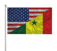 Drapeau De Jardin Amérique Et Sénégal Triangle Sénégalais Bannière De Cour Couleurs Éclatantes Drapeaux Décoratifs D'Extérieur Léger Bannière Décorative Pour Patio Chambre Club 90X150Cm