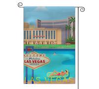 Drapeau de Jardin Amérique Las Vegas Bannière de Cour 12x18 Inch | Double Face Drapeau décoratif Suspendre Bannière pour Intérieur Porche Maison