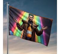 Drapeau de jardin amusant avec bouteille mystérieuse : un drapeau énigme coloré pour décoration intérieure de jardin printanier (30 x 45 cm)