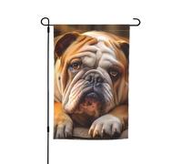 Drapeau de jardin amusant avec imprimé bouledogues anglais pour maison, terrasse, pelouse, cour, décoration de vacances, 30,5 x 45,7 cm