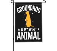 Drapeau de jardin amusant avec inscription « Groundhog Is My Spirit » - Double face - Décoration de cour