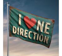 Drapeau de jardin amusant avec inscription « I Love One Direction » - Décoration vintage pour l'intérieur du printemps (30 x 45 cm)
