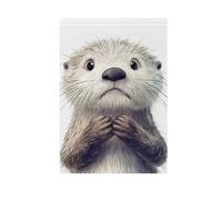 Drapeau de jardin amusant avec motif loutre de mer et chagrin pour décoration de cour - 28 x 40 cm - Double face