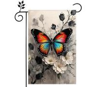 Drapeau de jardin amusant avec papillons et fleurs double face « What if I Fall OH But Barling What If You Fly » Décoration d'intérieur