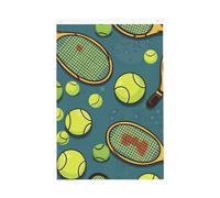 Drapeau de jardin amusant avec raquettes de tennis et balles de tennis - 6 x 0,9 m - Double face - Ne se décolore pas - Toile de fond pour photo - Bannière pour cour, porche, pelouse, décoration