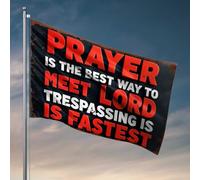 Drapeau de jardin amusant Chemin de prière : Rencontre du Seigneur en toute sécurité Drapeau de camping Décorations pour l'intérieur du drapeau de jardin printanier (152 x 244 cm)