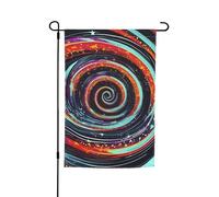 Drapeau de jardin amusant en spirale avec impression cosmique pour maison, terrasse, pelouse, cour, décoration de vacances, 30,5 x 45,7 cm