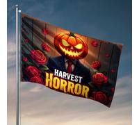 Drapeau de jardin amusant Horreur des récoltes : roses effrayantes et Jack-O'-Lanterns Drapeau Décorations pour l'intérieur du jardin printanier (30 x 45 cm)