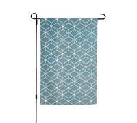 Drapeau de jardin amusant imprimé en treillis bleu pour maison, terrasse, pelouse, cour, décoration de vacances, 30,5 x 45,7 cm