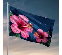 Drapeau de jardin amusant nuit florissante drapeau paradis tropical manches à air drapeaux de voiture pour chambre (152 x 244 cm)