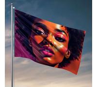 Drapeau de jardin amusant - Portrait coloré d'un individu avec des caractéristiques frappantes - Drapeaux décoratifs pour chambre de garçon et fille (30 x 45 cm)