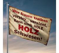 Drapeau de jardin amusant pour comprendre les femmes signifie le travail du bois, décoration de camping pour l'intérieur du printemps drapeau de jardin (60 x 90 cm)