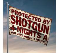 Drapeau de jardin amusant pour protéger le fusil de chasse : le défi des 4 nuits ! drapeau manches à air extérieur drapeaux de voiture pour chambre (152 x 244 cm)