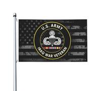Drapeau de Jardin Ancien combattant de la guerre d'Irak, Drapeaux 90X150cm | avec œillets Bunting Décoratifs Drapeau de Pirate pour Événements Maison Extérieur maître parachutiste de l'armée
