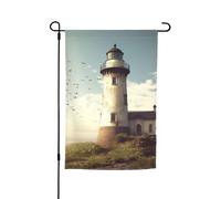 Drapeau de jardin ancien phare 30,5 x 45,7 cm - Printemps, été, automne, hiver - Drapeaux saisonniers double face - Bannière d'extérieur et d'intérieur pour décoration de maison