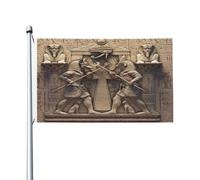 Drapeau De Jardin Ancient Egyptian Gods Drapeaus Décoratif Premium Garden Flag Couleur Vive Drapeau De Bienvenue Pour Pelouse Cour Pavillon 152X90CM