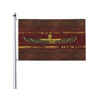 Drapeau De Jardin Ancient Egyptian Gold Hieroglyphs Symbols Drapeaus Décoratif Couleur Vive Pride Flag Premium Drapeau De Bienvenue Pour Pavillon Patio Pelouse 152X90CM