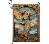 Drapeau De Jardin Ange Bleu Printemps Céleste Drapeaus Décoratif Premium Garden Flag Couleurs Vives Pride Flag Pour Pelouse Home Pavillon 30X45Cm