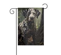 Drapeau de jardin Animaux Spot Dog Prints Drapeaux décoratifs principalement pour patios, jardins, pots de fleurs, terrasse, balcon. 12 x 18 pouces