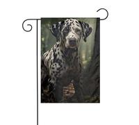 Drapeau de jardin Animaux Spot Dog Prints Drapeaux décoratifs principalement pour patios, jardins, pots de fleurs, terrasse, balcon. 12 x 18 pouces