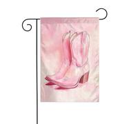 Drapeau de jardin aquarelle vache fille botte dans Pinkt 30 x 45 cm vertical double face ferme vacances décorations extérieures drapeau cour