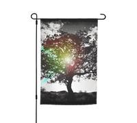 Drapeau de jardin Arbre Art 30,5 x 45,7 cm Double face Printemps Été Décoration de cour Bannière Petit drapeau saisonnier Vacances Décoration extérieure