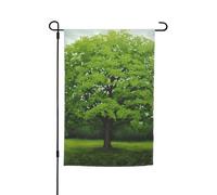 Drapeau de jardin arbre vert 30,5 x 45,7 cm double face printemps été décoratif bannière drapeau de cour petit drapeau saisonnier vacances décoration extérieure