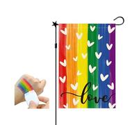Drapeau de jardin arc-en-ciel Progress Pride - Petit drapeau de jardin inclus pour LGBTQ, lesbiennes, gays et transgenres (L)