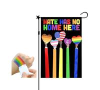 Drapeau de jardin arc-en-ciel Progress Pride pour l'extérieur - Petit drapeau de progrès inclus pour LGBTQ, lesbiennes, gays et transgenres (K)